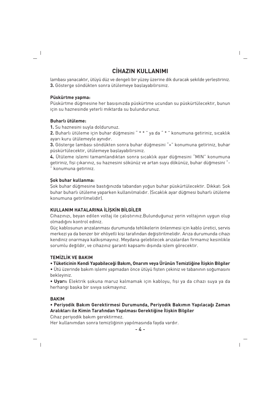 C‹hazin kullanimi | SINBO SSI 2851 User Manual | Page 5 / 24