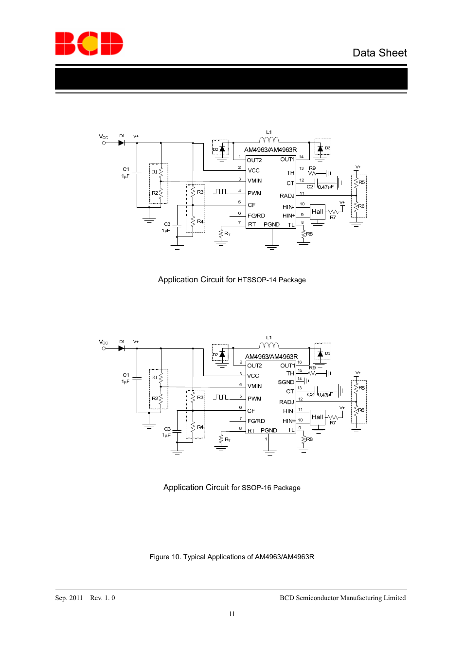 Data sheet, Typical application | Diodes AM4963/AM4963R User Manual | Page 11 / 16