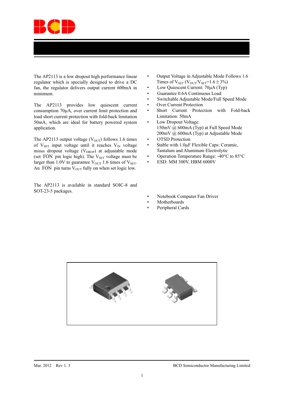 Diodes AP2113 User Manual | 13 pages