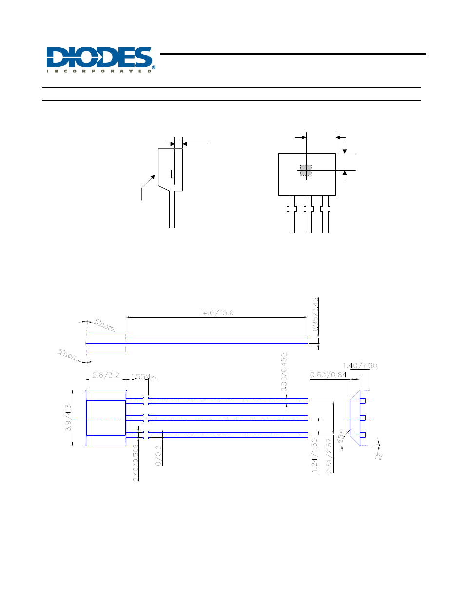 Ah173, Package outline dimensions, Active area depth sensor location | Diodes AH173 User Manual | Page 7 / 9