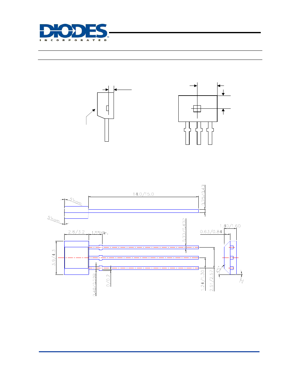 Ah1751, Package information, Hall effect latch | Active area d epth sensor location | Diodes AH1751 User Manual | Page 7 / 9