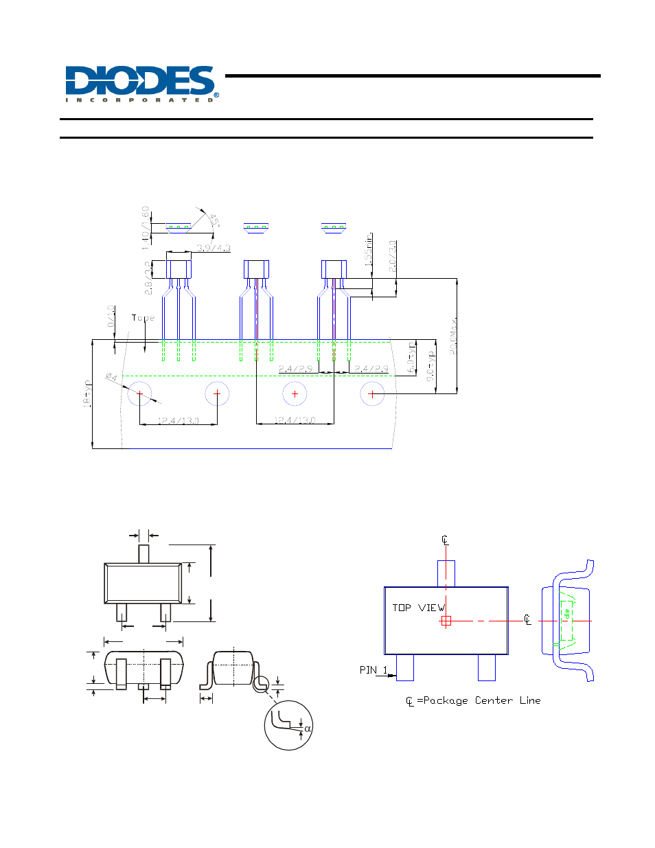 Ah375, Single phase hall effect latch, Package outline dimensions | Diodes AH375 User Manual | Page 8 / 9