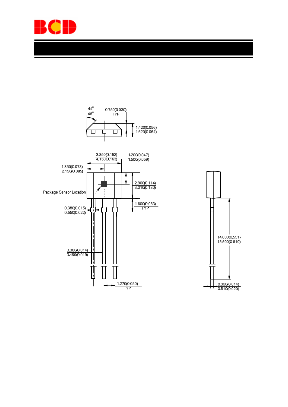 Data sheet, High sensitivity cmos hall-effect latch ah921, Mechanical dimensions to-92s-3 unit: mm(inch) | Diodes AH921 User Manual | Page 12 / 14