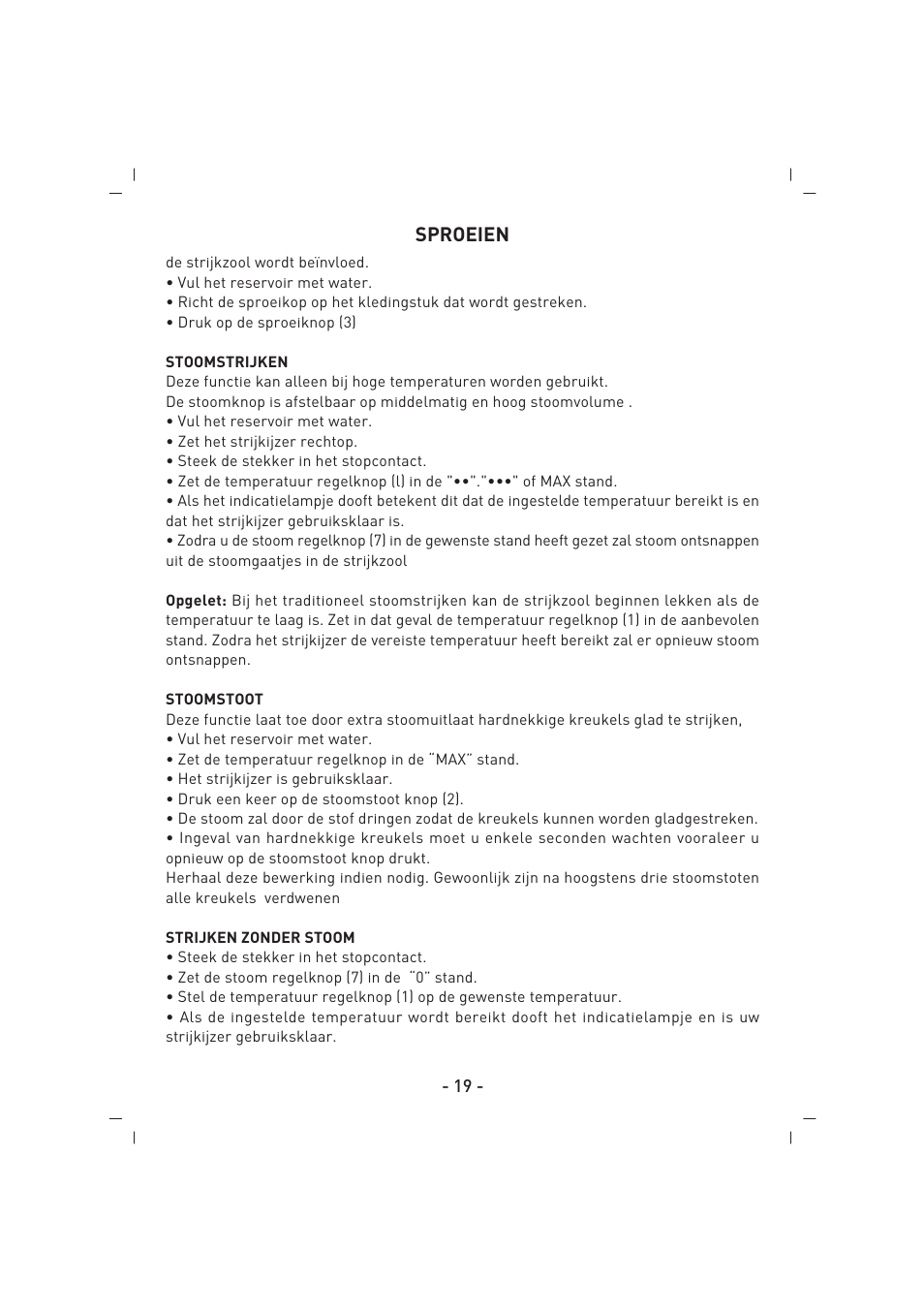 Sproeien | SINBO SSI 2856 User Manual | Page 20 / 48