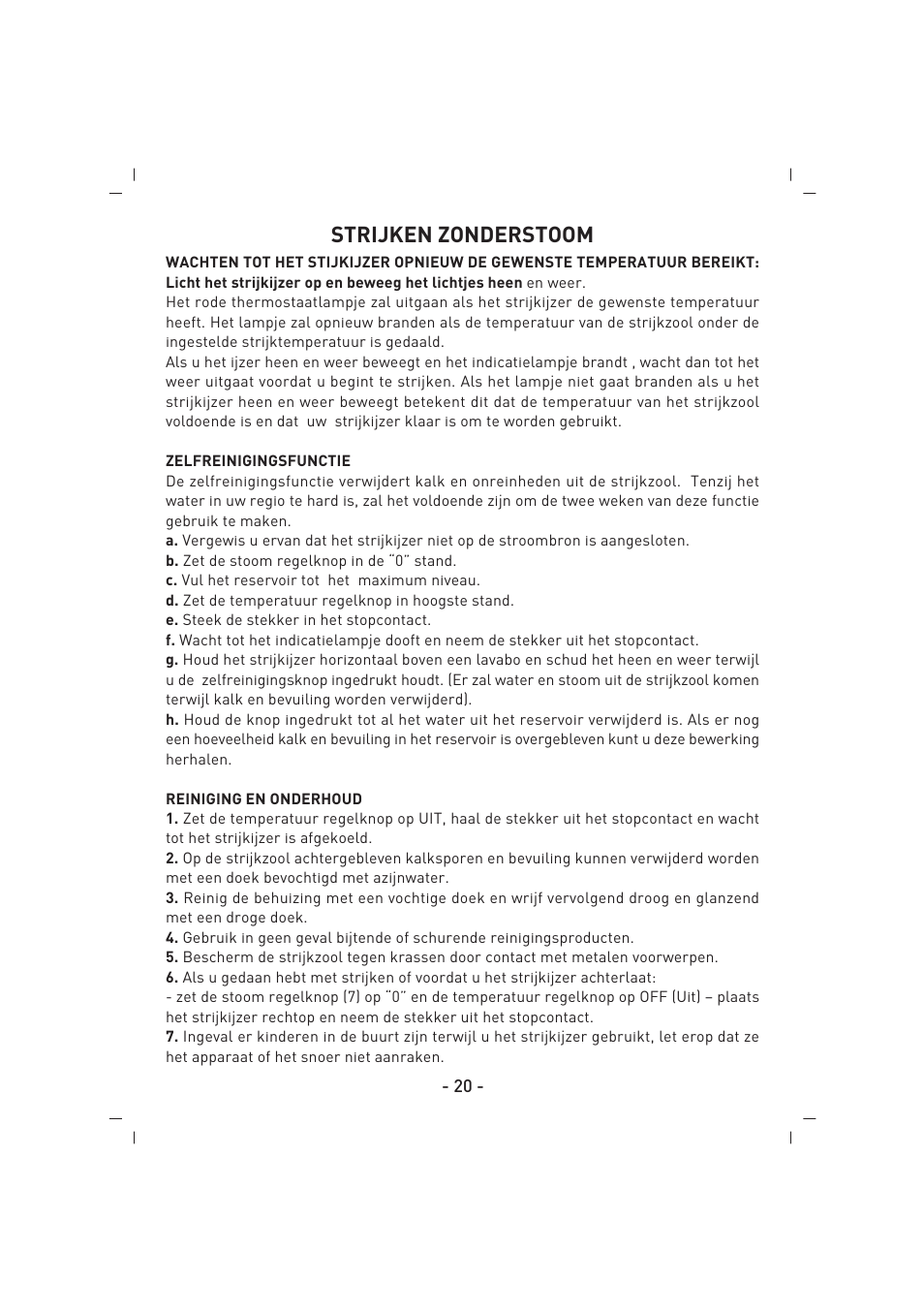 Strijken zonderstoom | SINBO SSI 2856 User Manual | Page 21 / 48