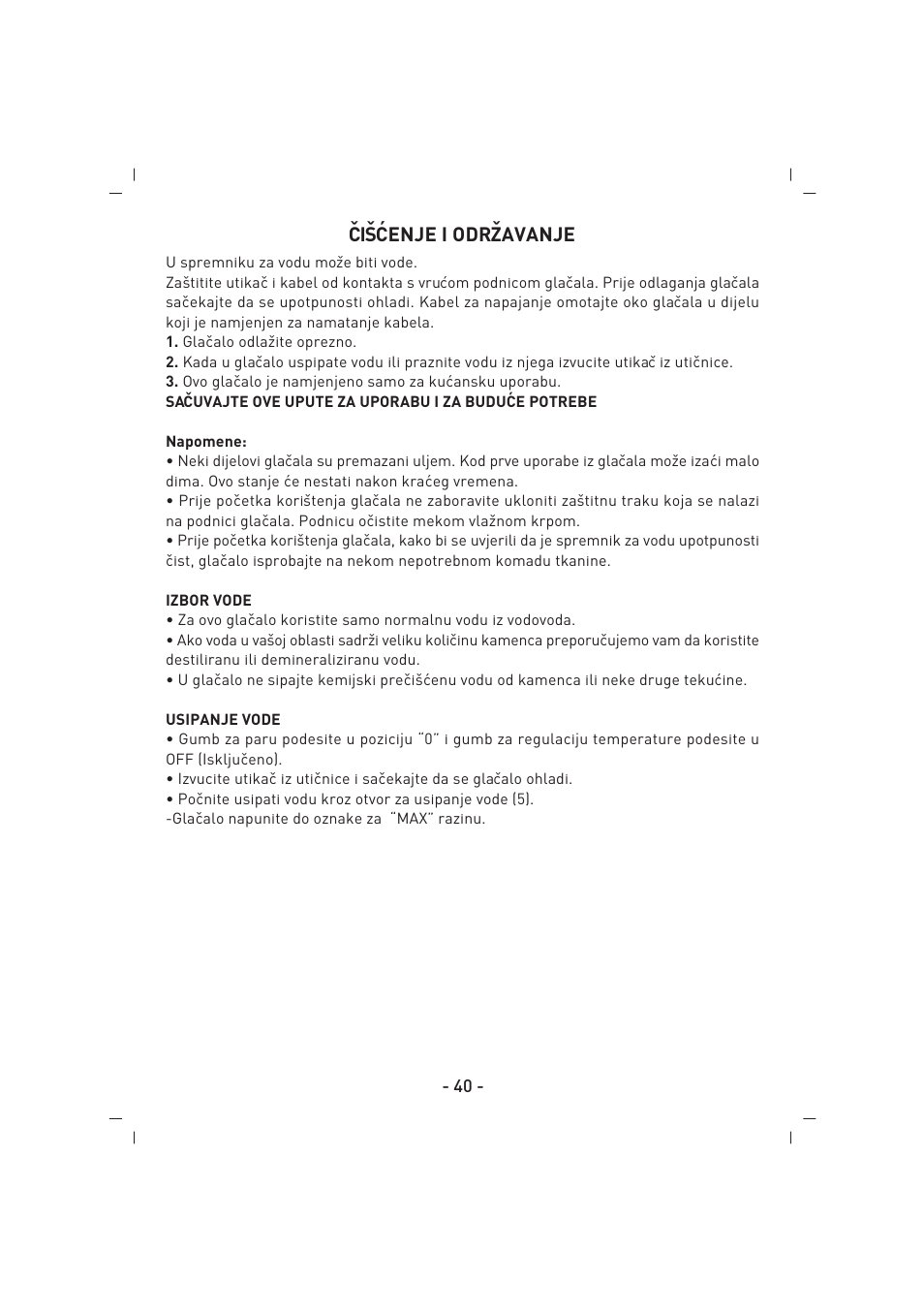 ˇciˇ s´ cenje i odrˇ zavanje | SINBO SSI 2856 User Manual | Page 41 / 48