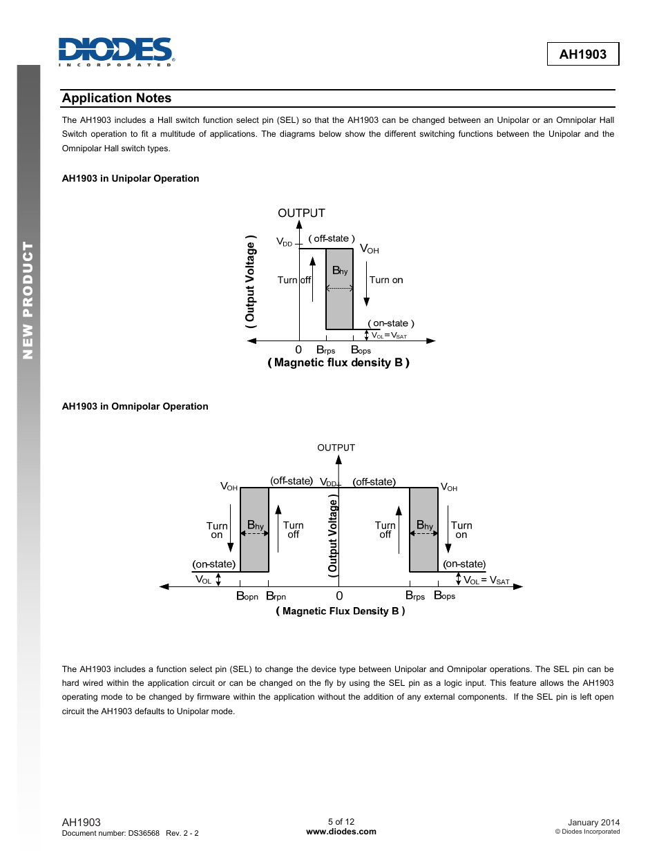 New prod uc t ah1903 | Diodes AH1903 User Manual | Page 5 / 12
