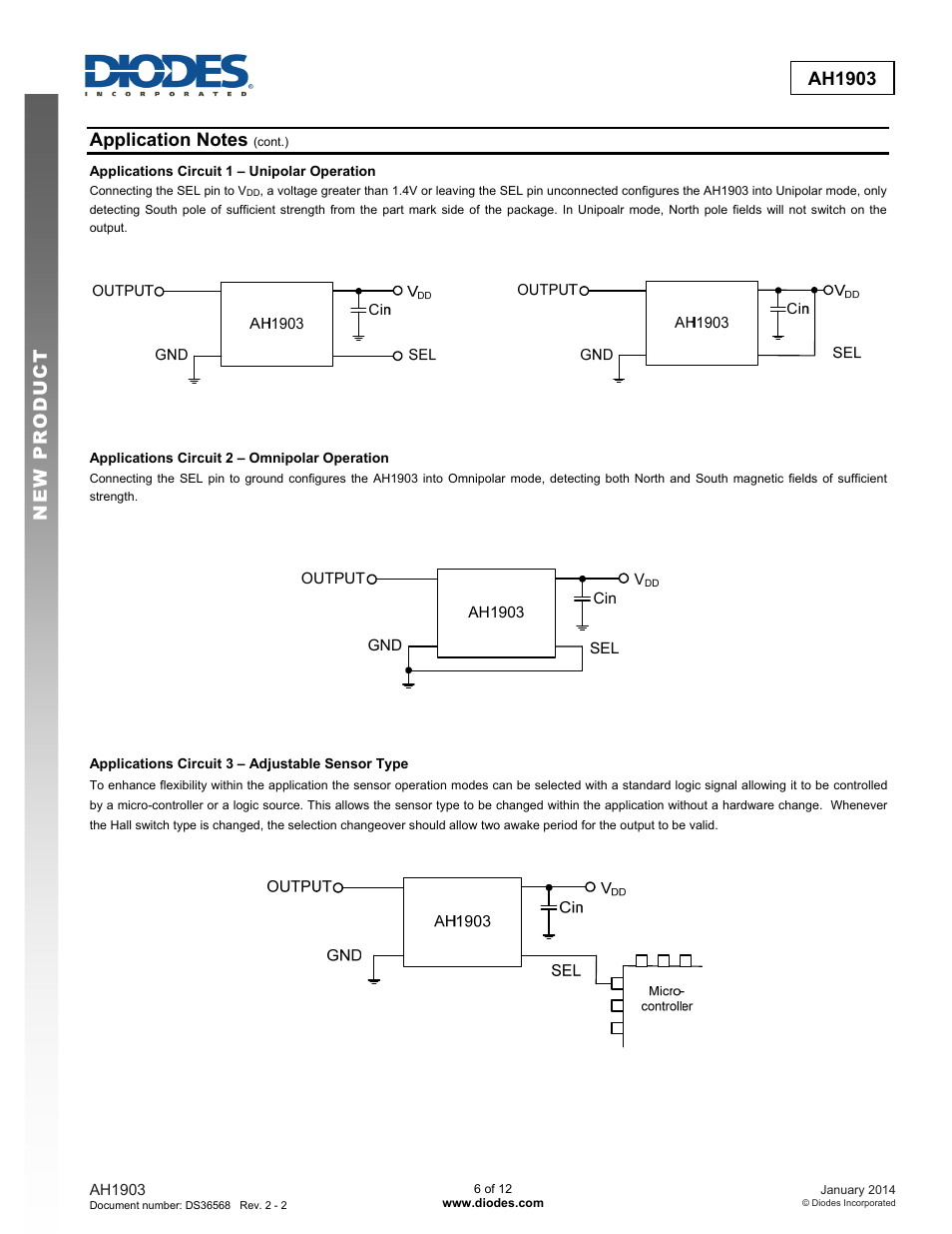 New prod uc t ah1903 | Diodes AH1903 User Manual | Page 6 / 12