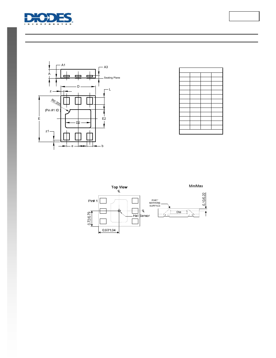 New prod uc t ah3360, Package outline dimensions | Diodes AH3360 User Manual | Page 8 / 11