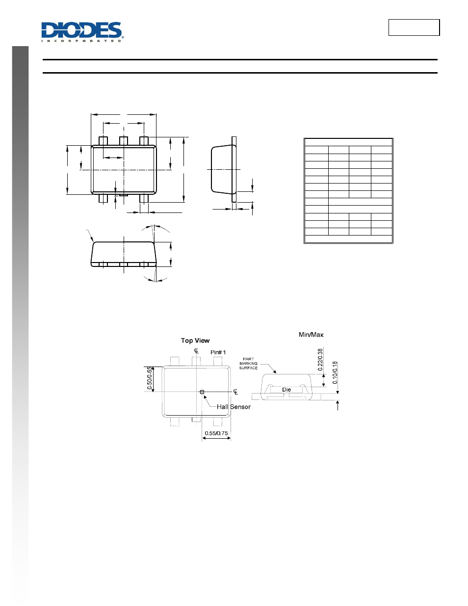 New prod uc t ah3360, Package outline dimensions | Diodes AH3360 User Manual | Page 9 / 11