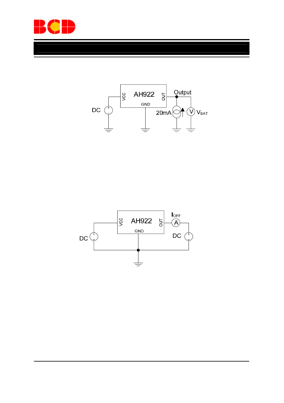Data sheet, Unipolar hall-effect switch ah922, Test circuit and test conditions (continued) | Diodes AH922 User Manual | Page 9 / 15