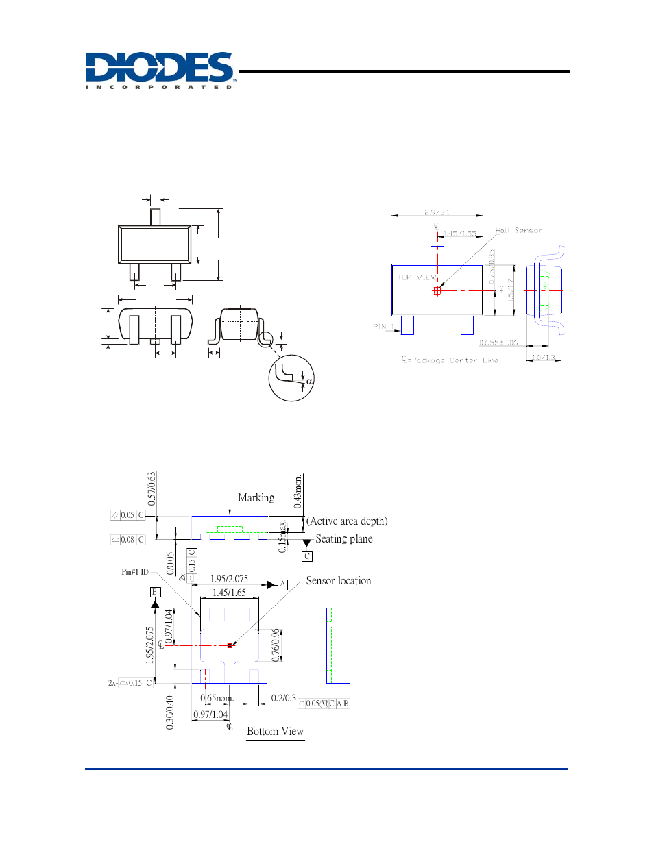 Ah1803, Package information, Micropower, ultra-sensitive hall effect switch | Diodes AH1803 User Manual | Page 7 / 9