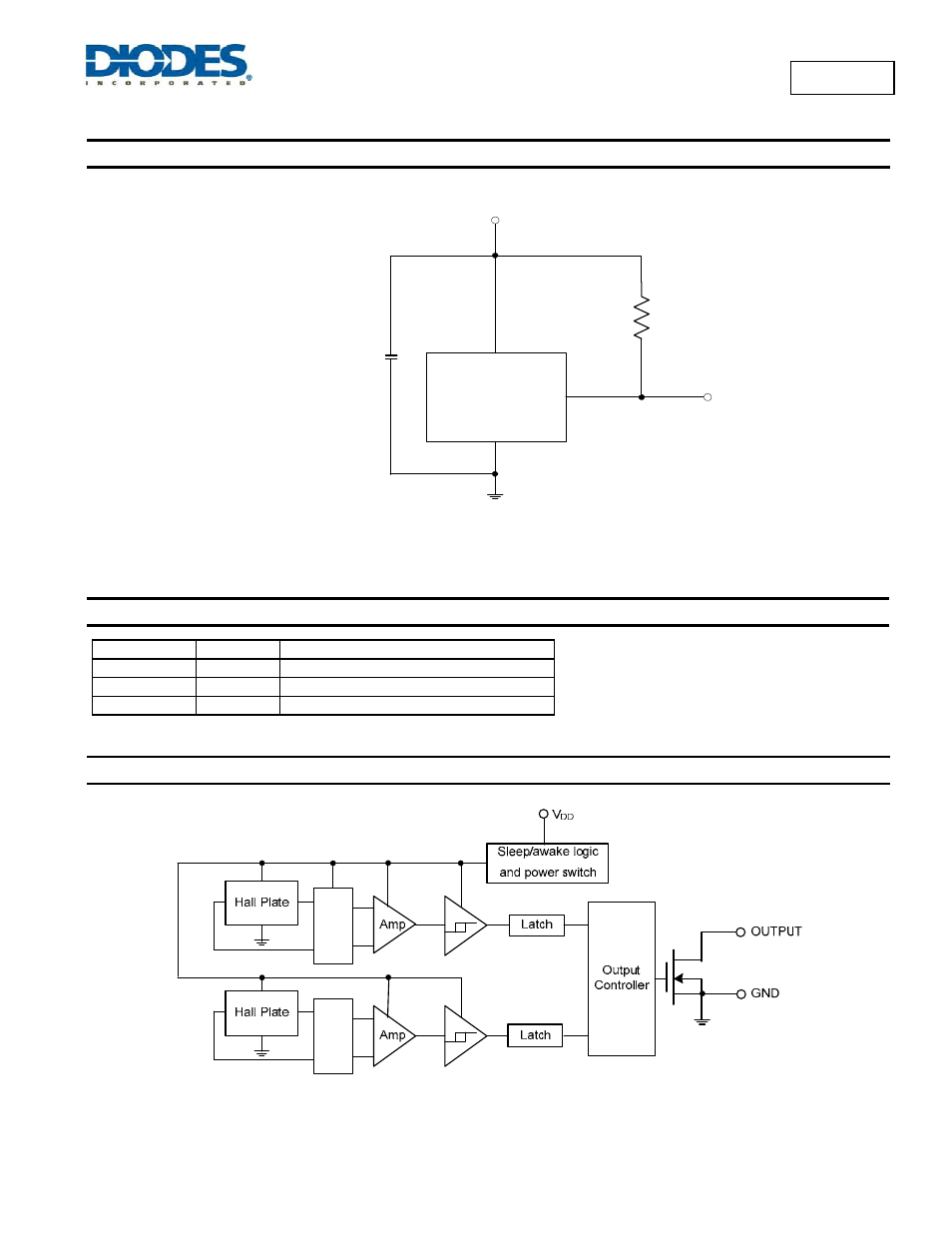 Ah180n, Typical applications circuit, Pin descriptions | Functional block diagram | Diodes AH180N User Manual | Page 2 / 8