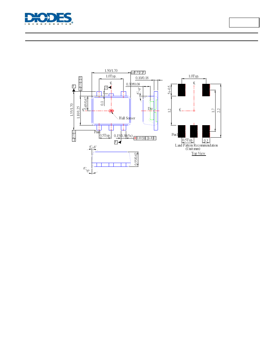 Ah180n, Package outline dimensions | Diodes AH180N User Manual | Page 7 / 8