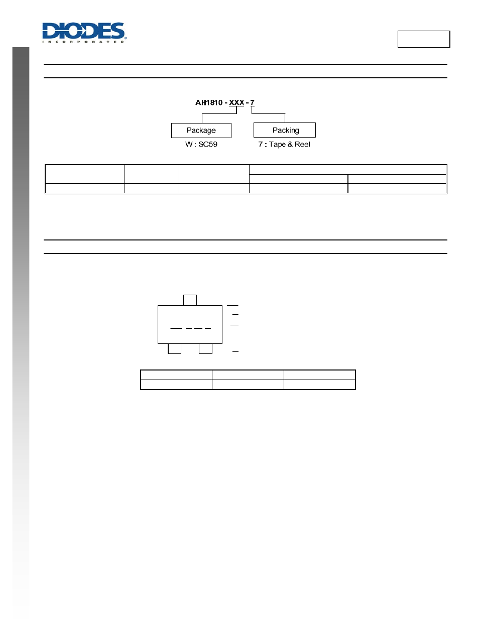 Ah1810 new prod uc t, Ordering information, Marking information | Diodes AH1810 User Manual | Page 5 / 7