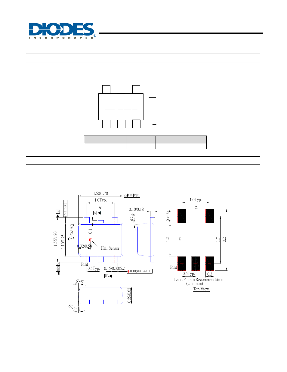 Ah1884, Xx y w x, Top view ) | Micropower, ultra-sensitive hall effect switch, Marking information, Package outline dimensions | Diodes AH1884 User Manual | Page 6 / 7