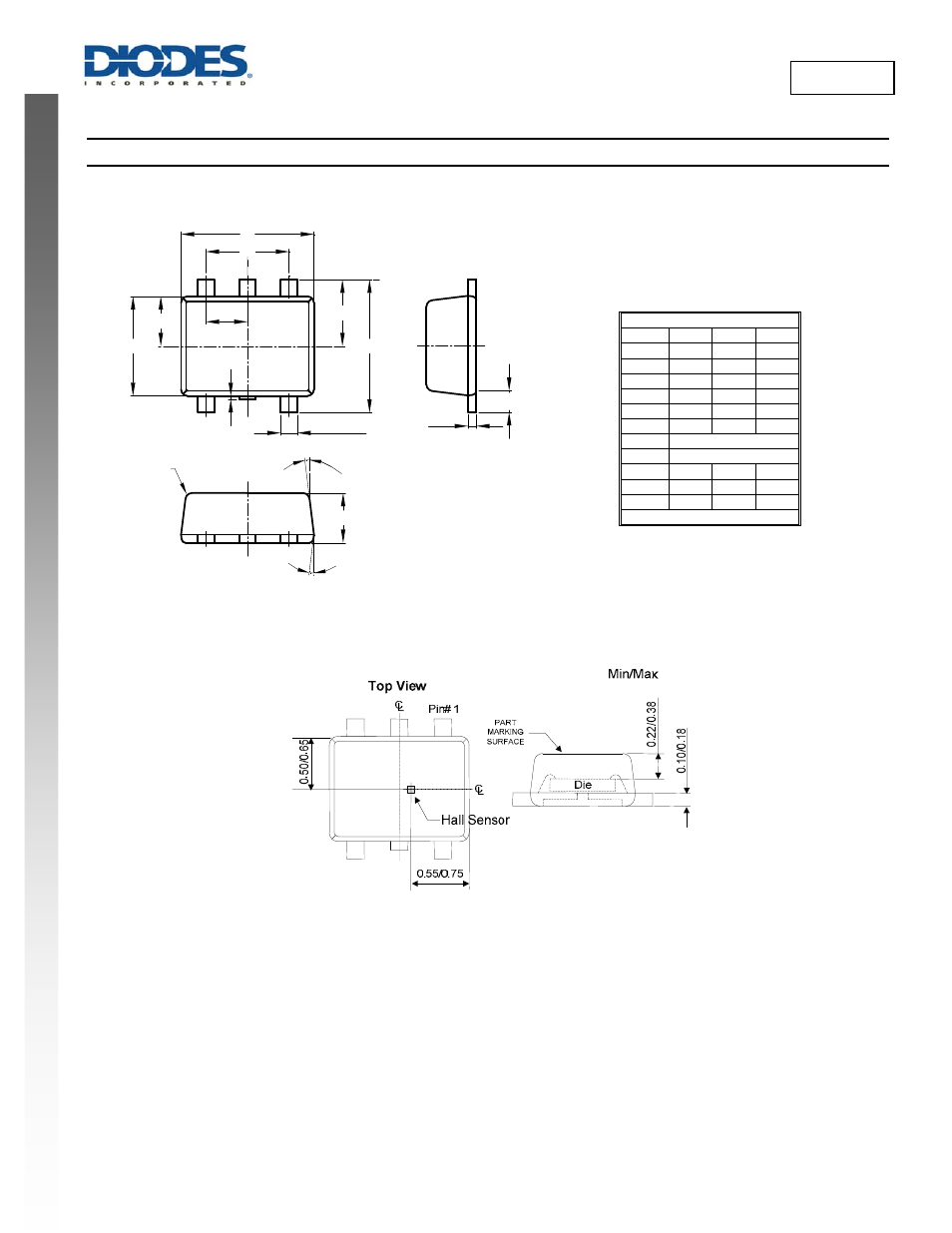 New prod uc t ah1893, Package outline dimensions | Diodes AH1893 User Manual | Page 8 / 10