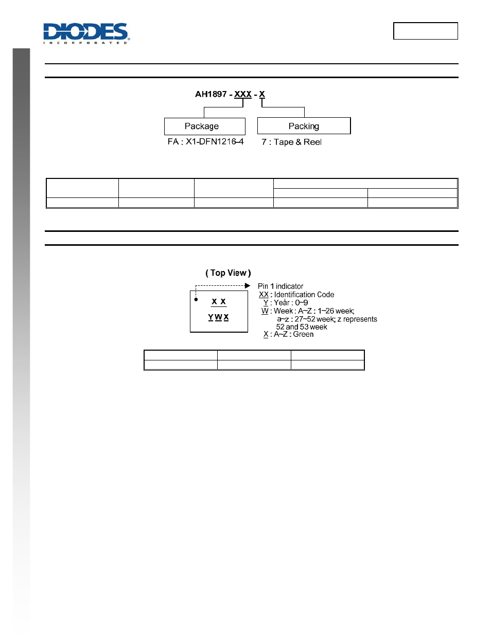New prod uc t ah1897, Ordering information, Marking information | Diodes AH1897 User Manual | Page 6 / 8