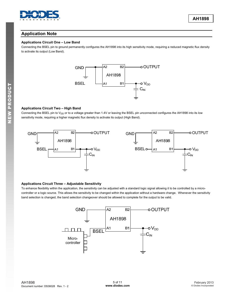 New prod uc t ah1898 | Diodes AH1898 User Manual | Page 5 / 11