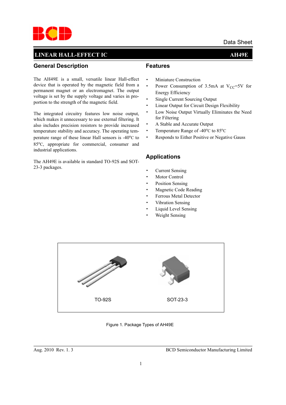 Diodes AH49E User Manual | 10 pages