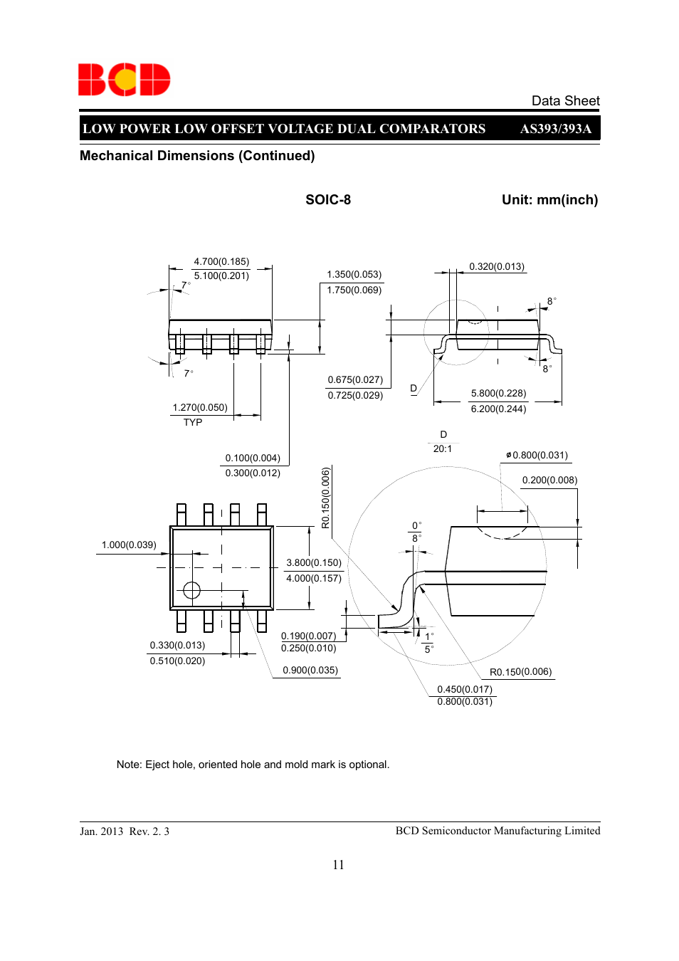 Data sheet 11 | Diodes AS393_A User Manual | Page 11 / 14