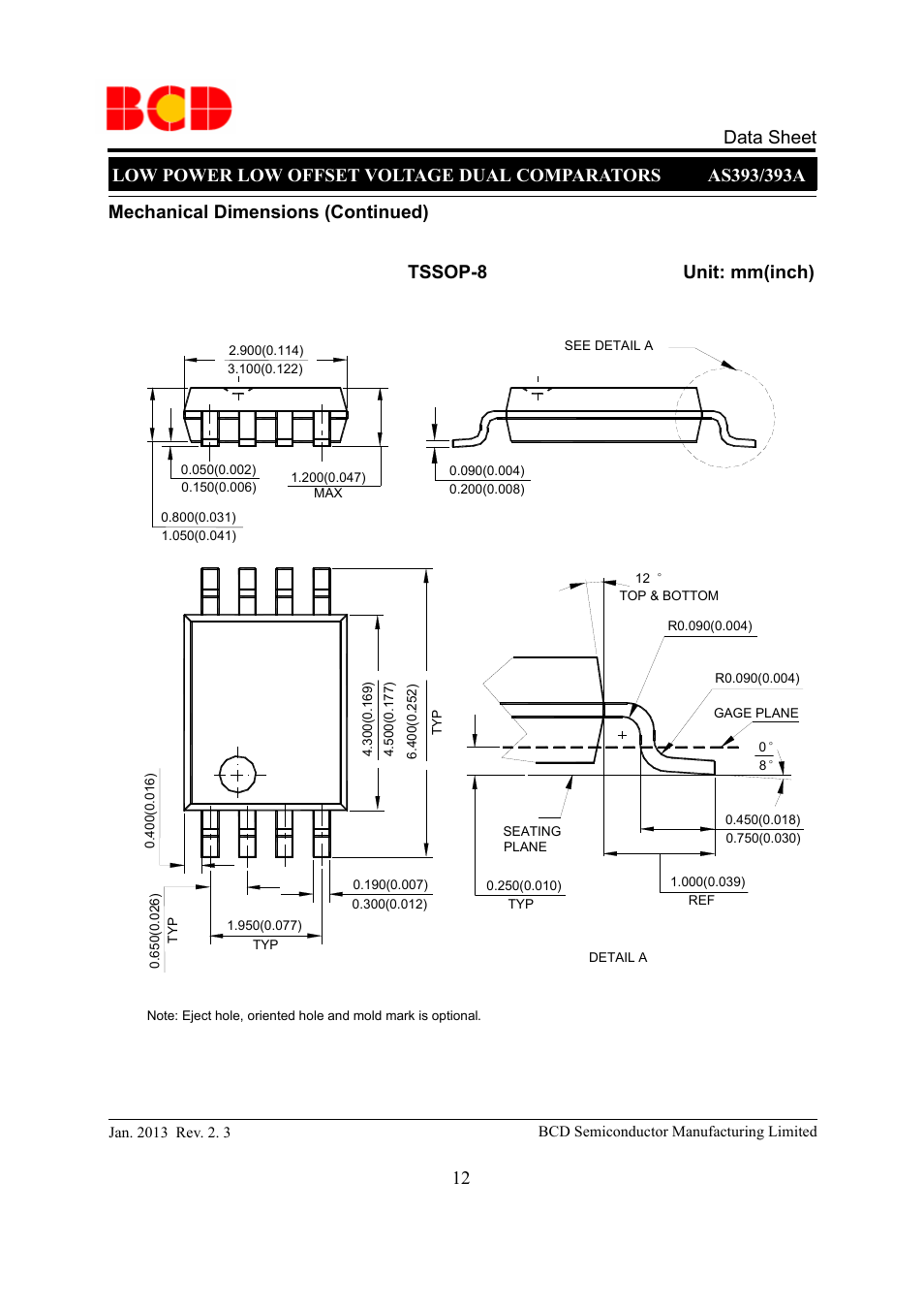 Data sheet 12 | Diodes AS393_A User Manual | Page 12 / 14