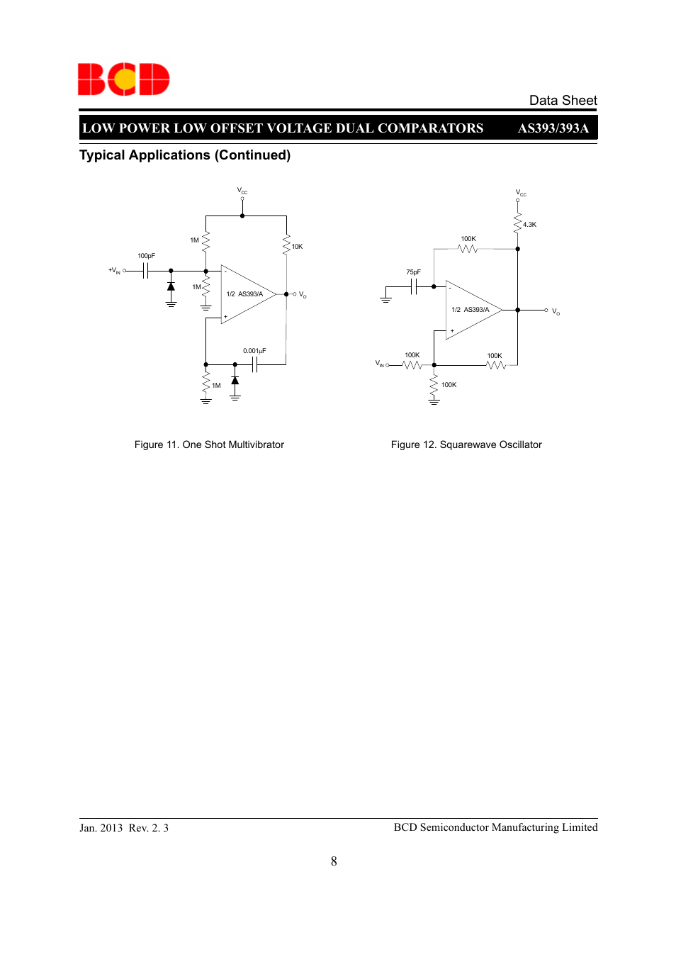 Data sheet 8, Typical applications (continued), Bcd semiconductor manufacturing limited | Diodes AS393_A User Manual | Page 8 / 14