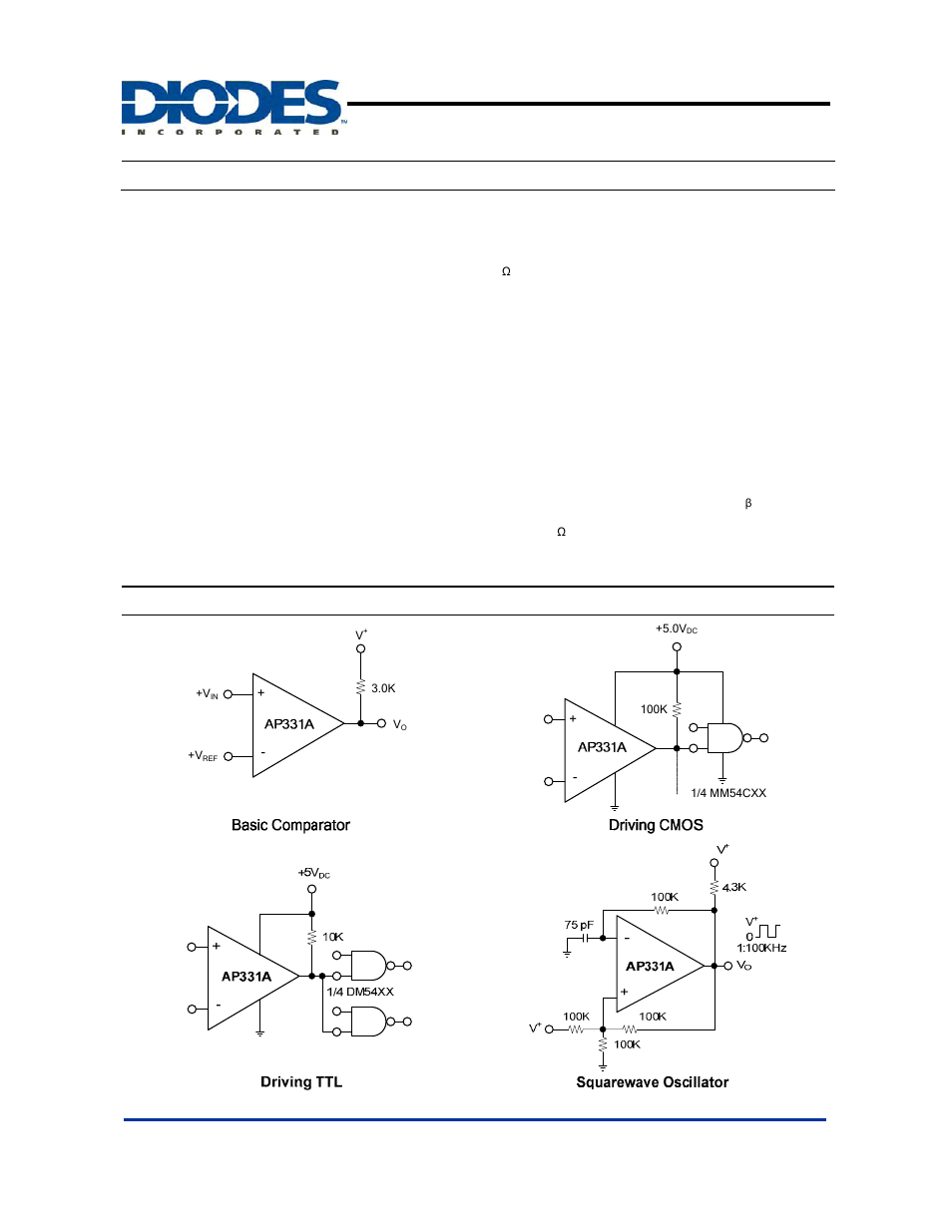 Ap331a, Application information, Typical circuit | Single differential comparator | Diodes AP331A User Manual | Page 5 / 13
