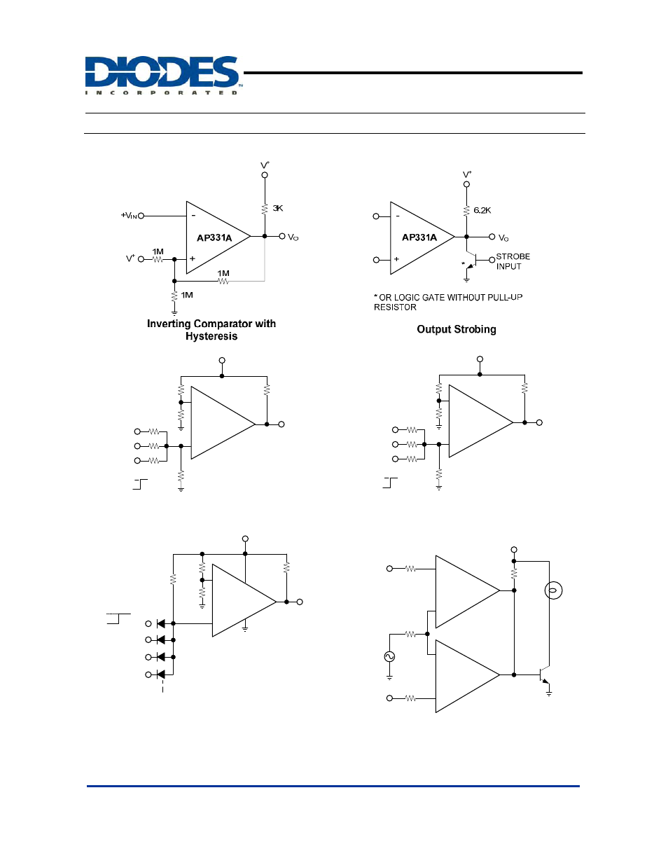 Ap331a, Typical circuit, Single differential comparator | Diodes AP331A User Manual | Page 7 / 13