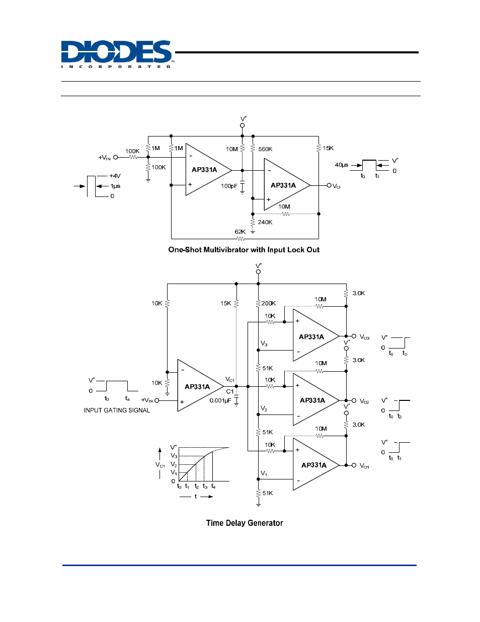 Ap331a, Typical circuit, Single differential comparator | Diodes AP331A User Manual | Page 9 / 13