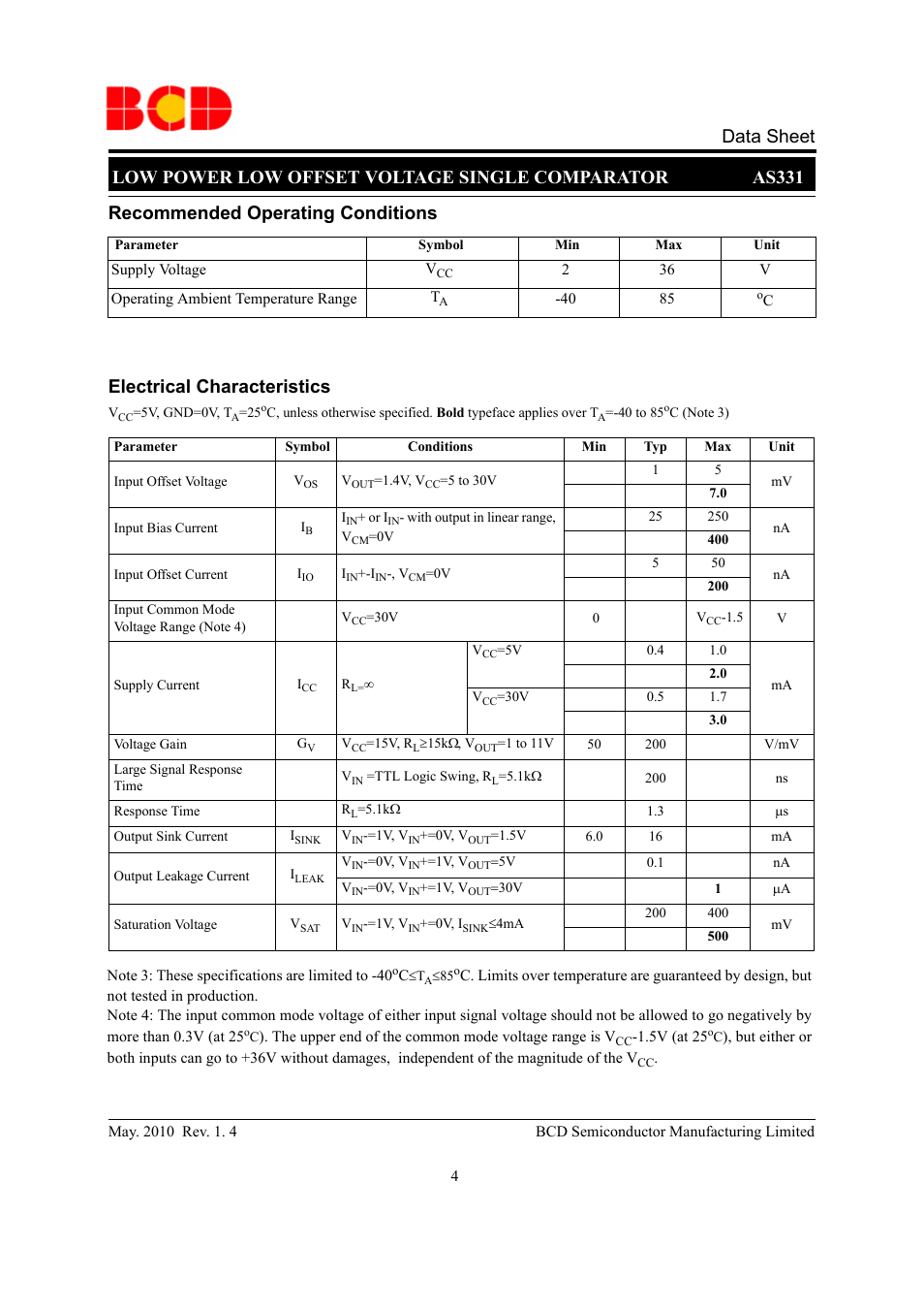 Diodes AS331 User Manual | Page 4 / 12