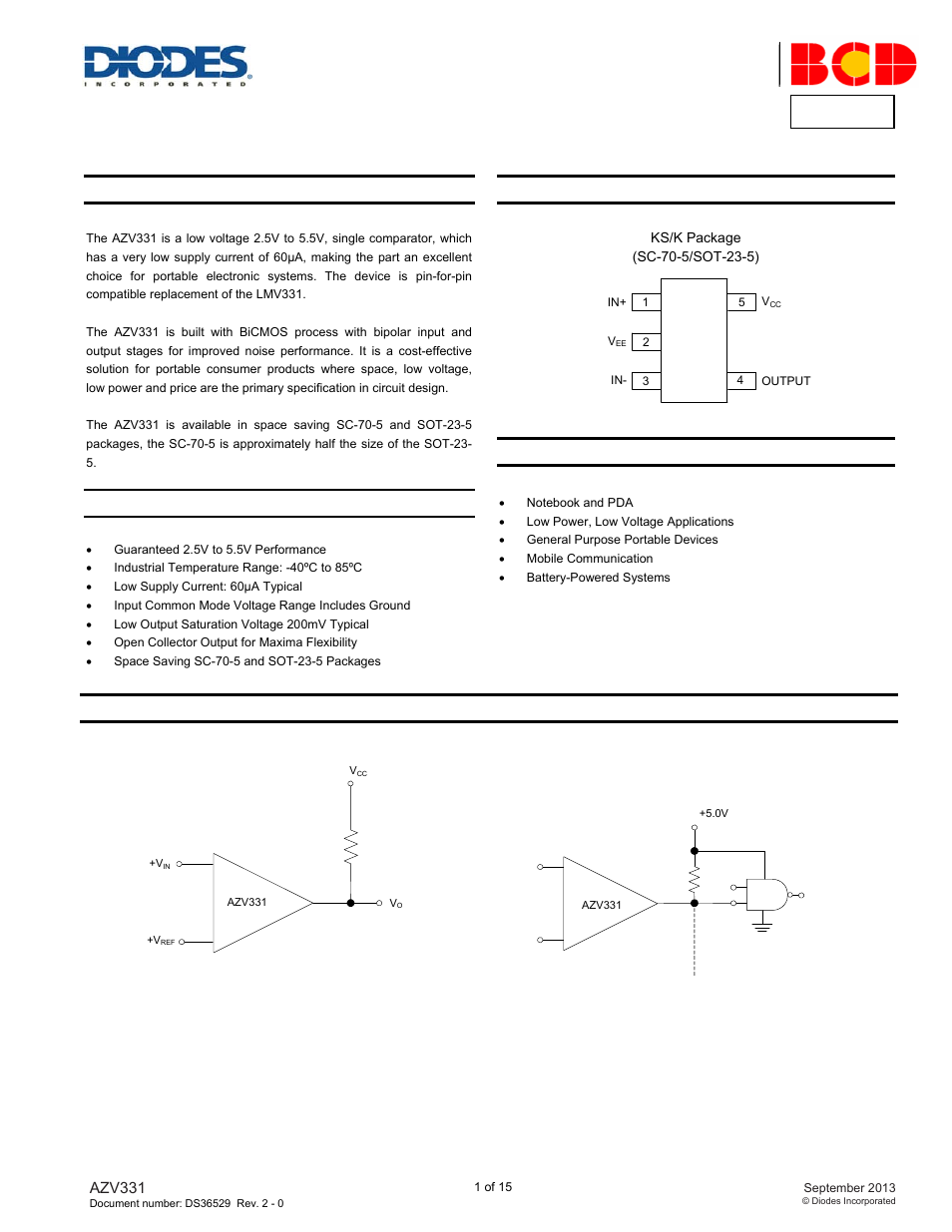 Diodes AZV331 User Manual | 15 pages