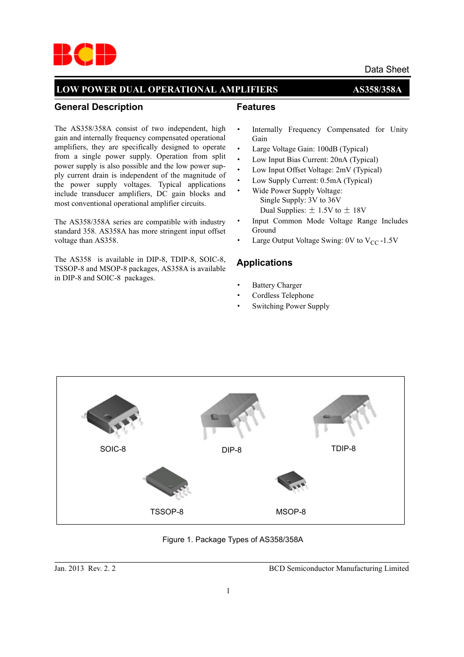 Diodes AS358_A User Manual | 16 pages