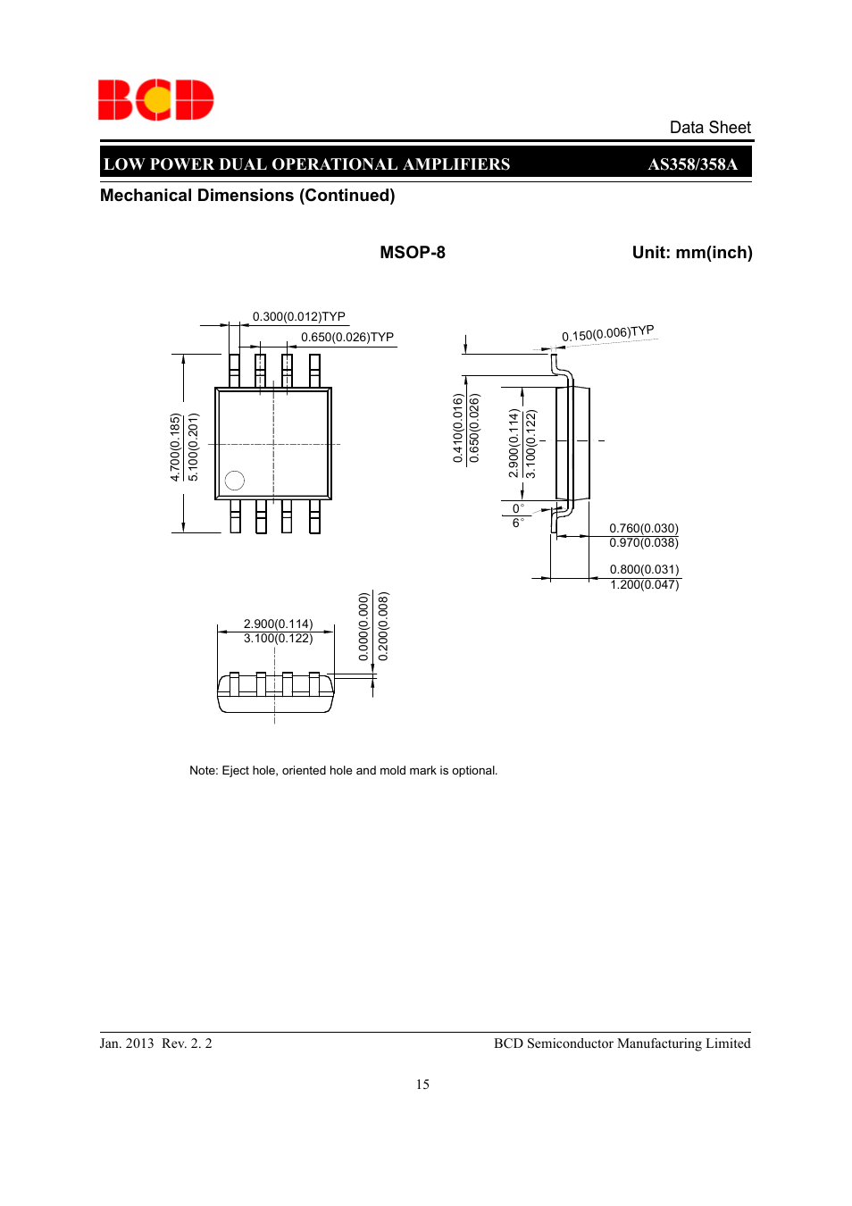 Diodes AS358_A User Manual | Page 15 / 16
