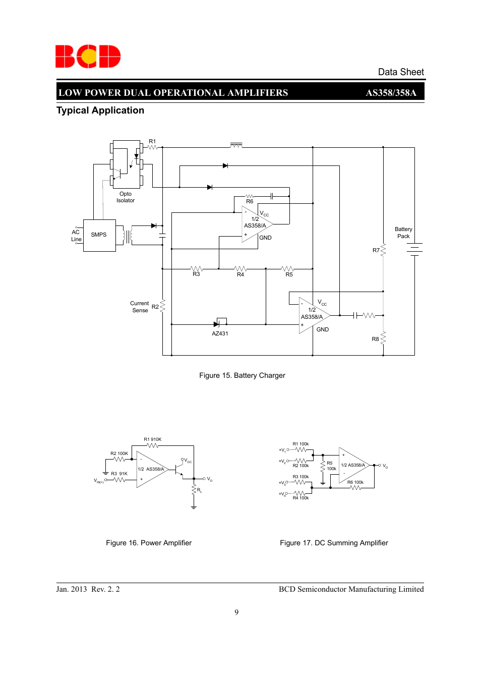Data sheet, Typical application | Diodes AS358_A User Manual | Page 9 / 16