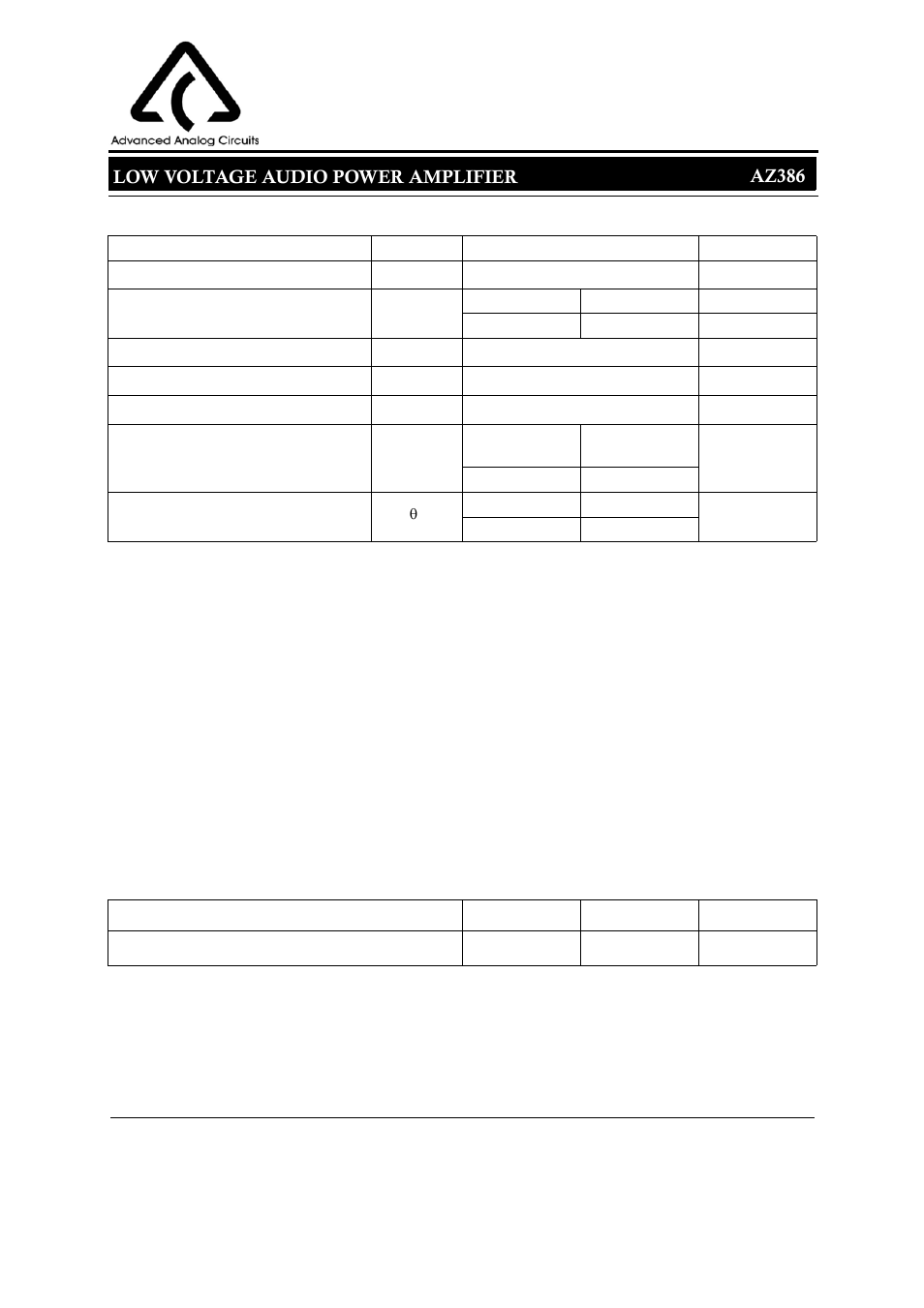 Low voltage audio power amplifier, 4data sheet az386, Recommended operating conditions | Diodes AZ386 User Manual | Page 4 / 11