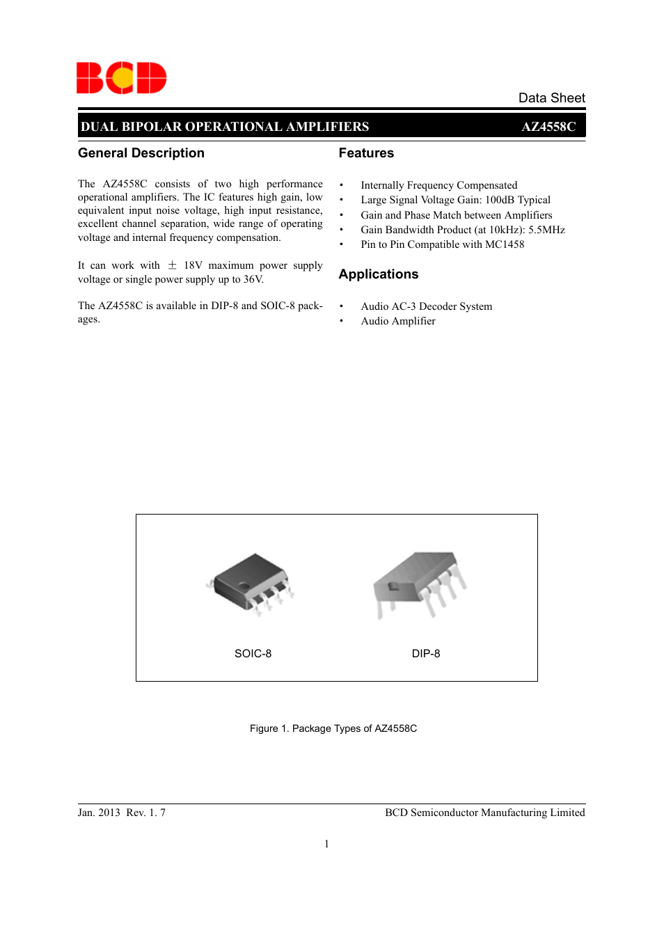 Diodes AZ4558C User Manual | 10 pages