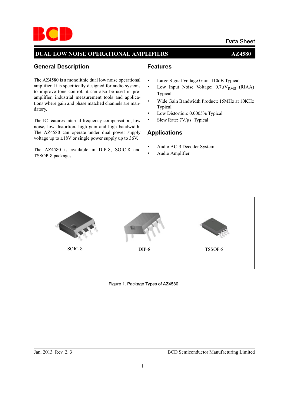 Diodes AZ4580 User Manual | 13 pages