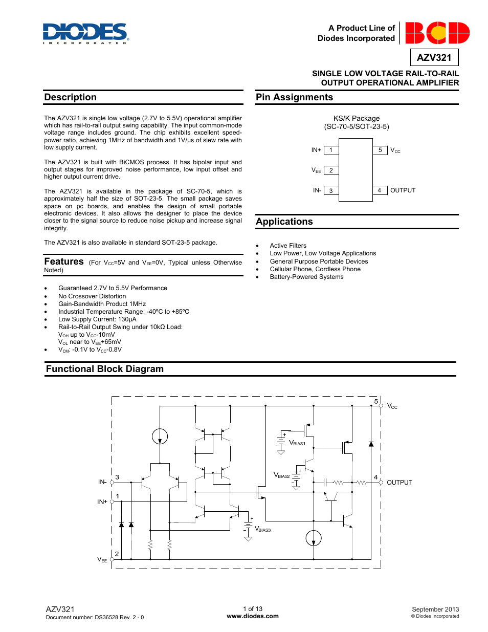 Diodes AZV321 User Manual | 13 pages