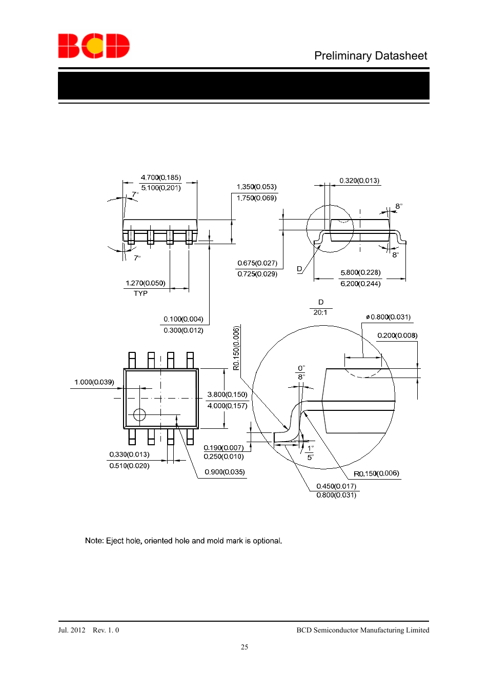 Preliminary datasheet, Azv831/2 mechanical dimensions (continued) | Diodes AZV831/2 User Manual | Page 25 / 27