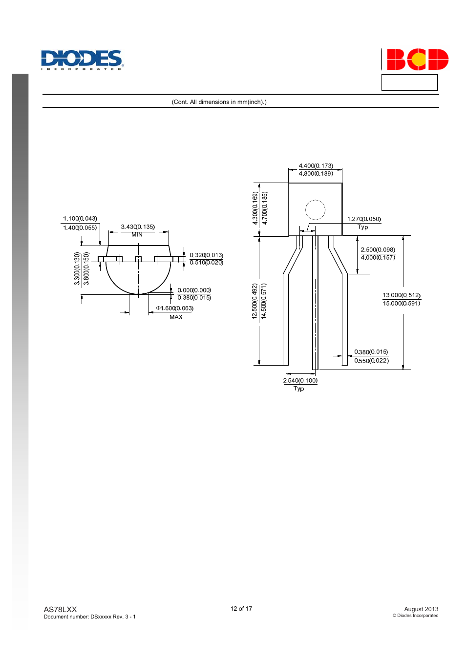 Diodes AS78LXX User Manual | Page 12 / 17