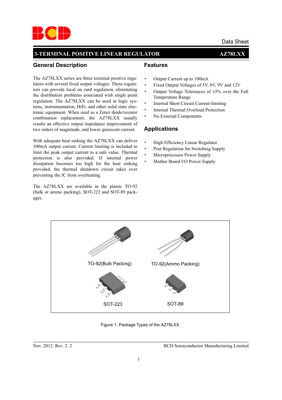 Diodes AZ78LXX User Manual | 17 pages