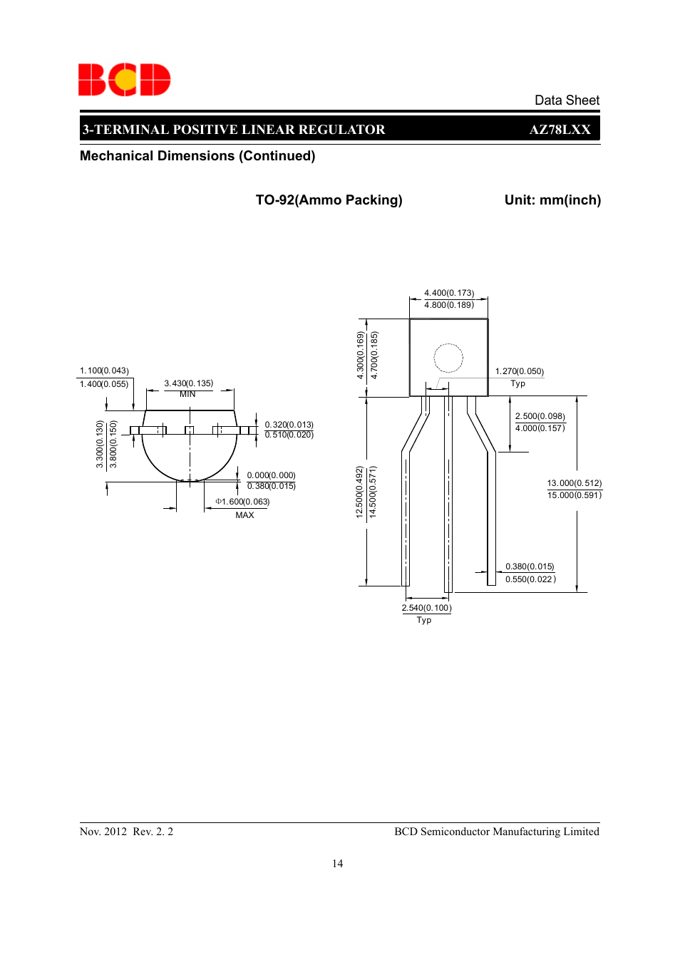 Diodes AZ78LXX User Manual | Page 14 / 17
