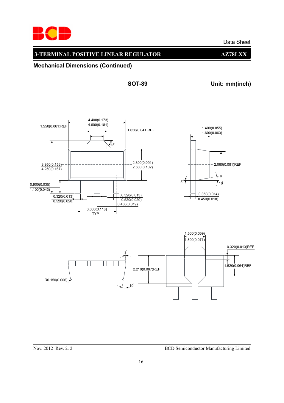 Diodes AZ78LXX User Manual | Page 16 / 17