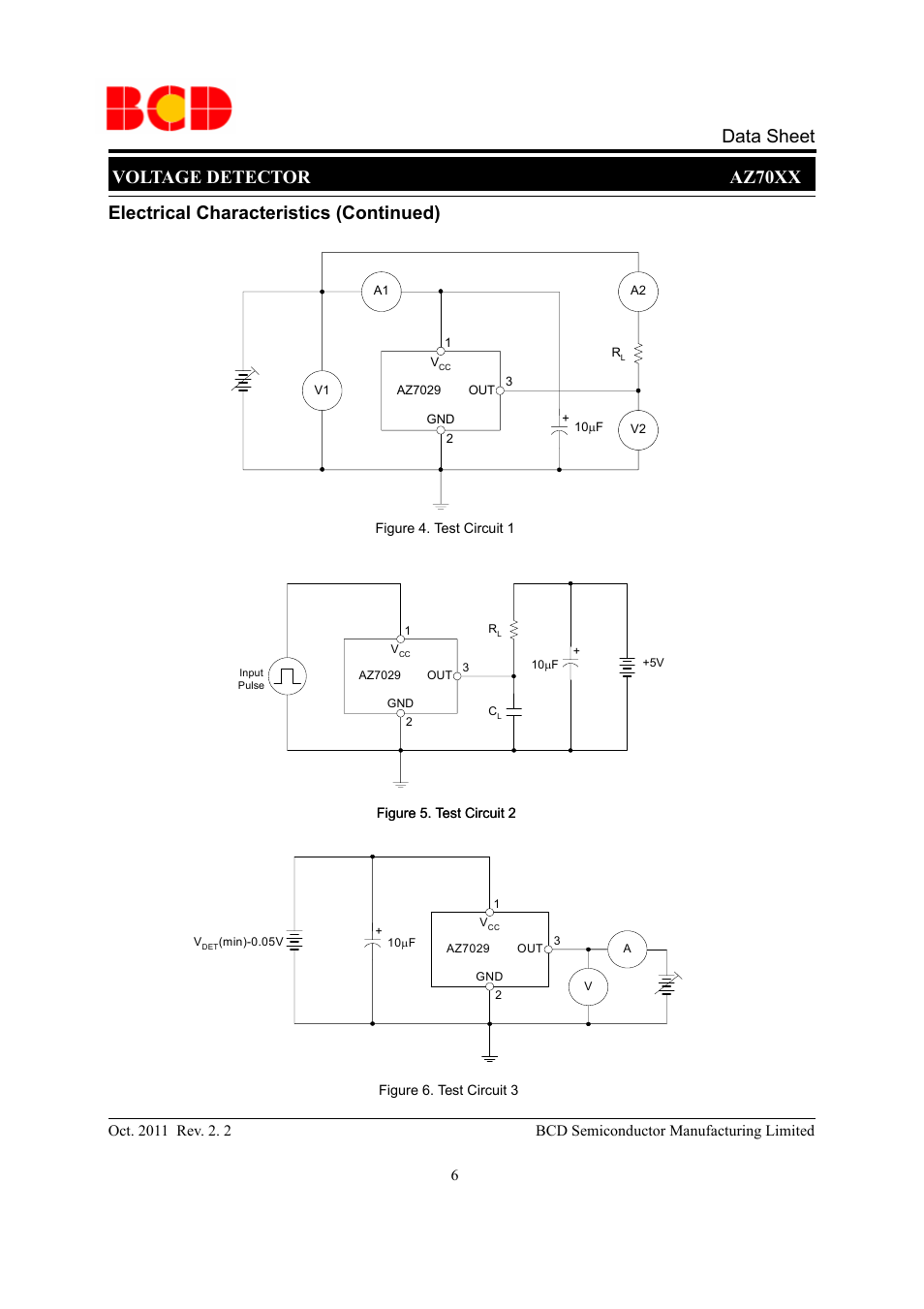Voltage detector az70xx data sheet, Electrical characteristics (continued) | Diodes AZ70XX User Manual | Page 6 / 13