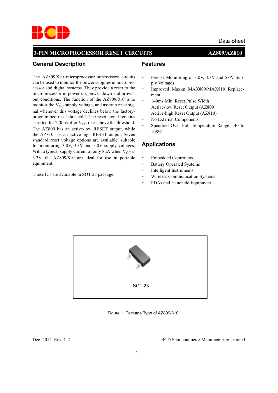 Diodes AZ809/AZ810 User Manual | 9 pages