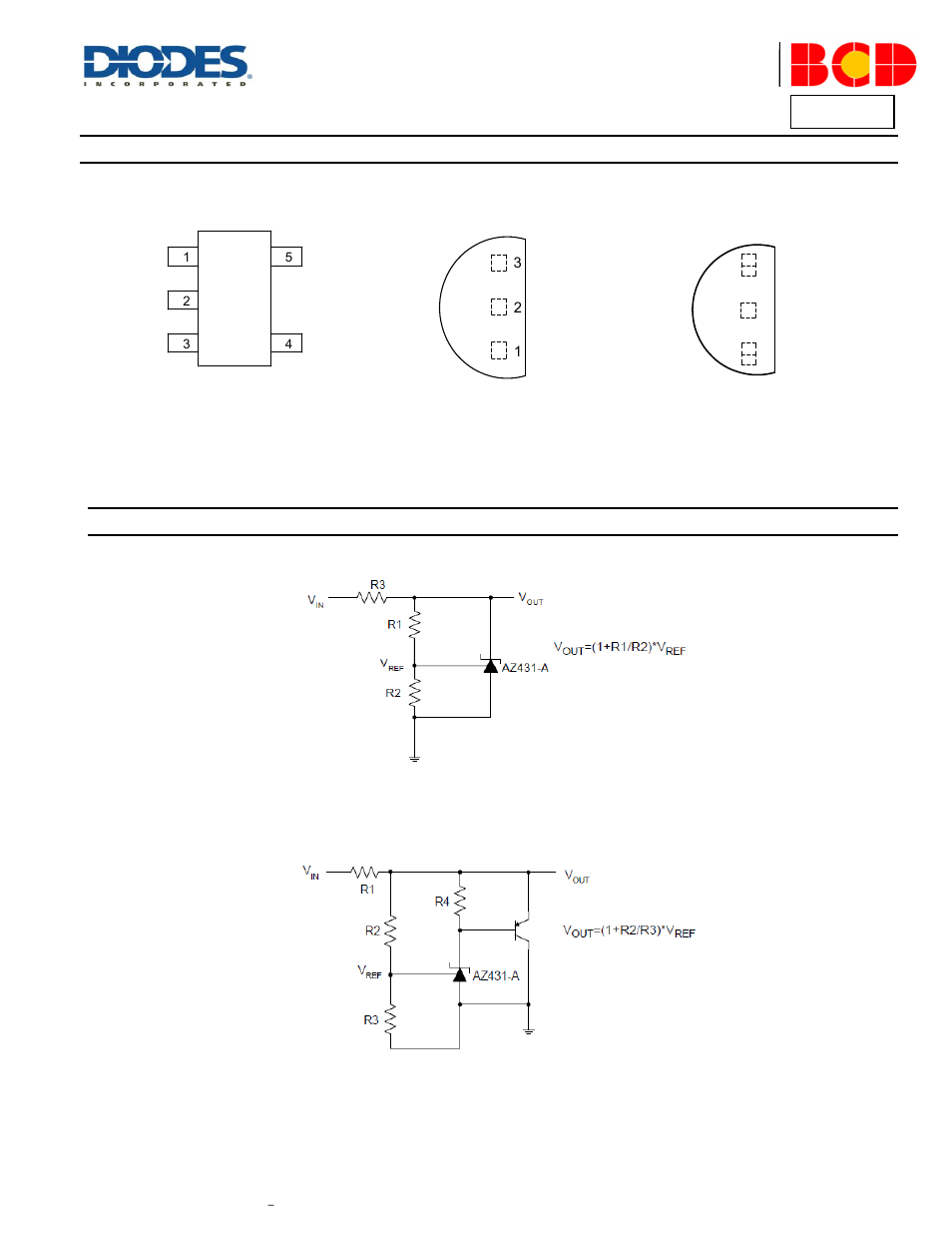 Az431-a, Pin assignments, Typical applications circuit | Diodes AZ431A User Manual | Page 2 / 21