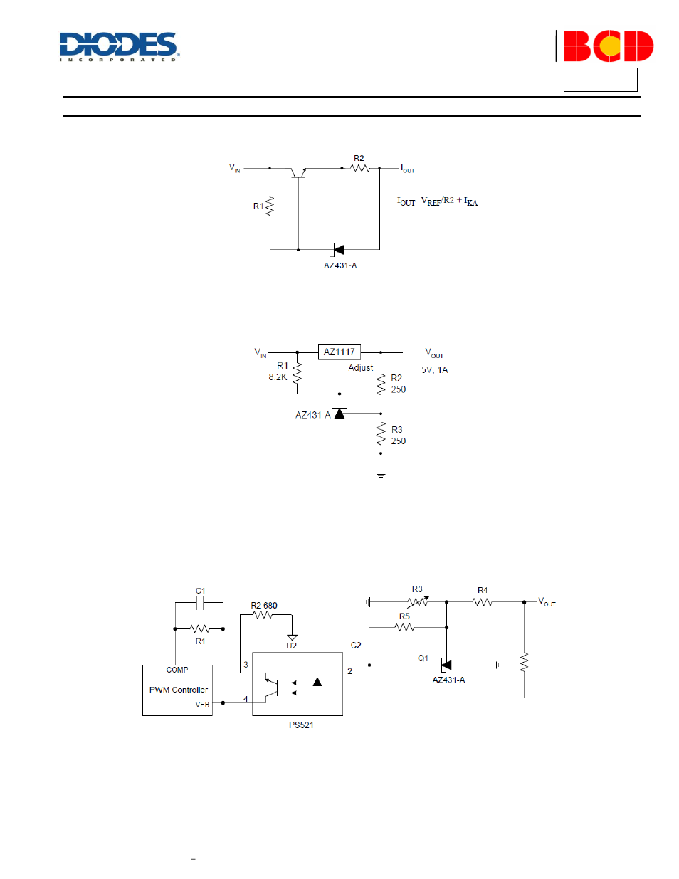 Az431-a, Typical applications circuit | Diodes AZ431A User Manual | Page 3 / 21