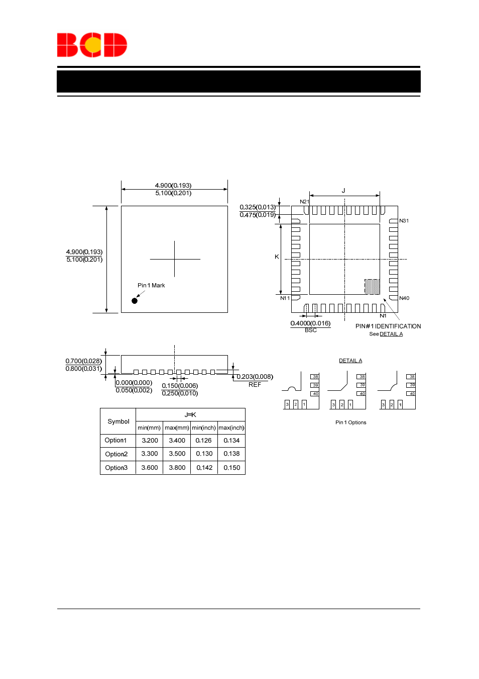 Preliminary datasheet, Mechanical dimensions qfn-5×5-40 unit: mm(inch) | Diodes AP386X User Manual | Page 12 / 16