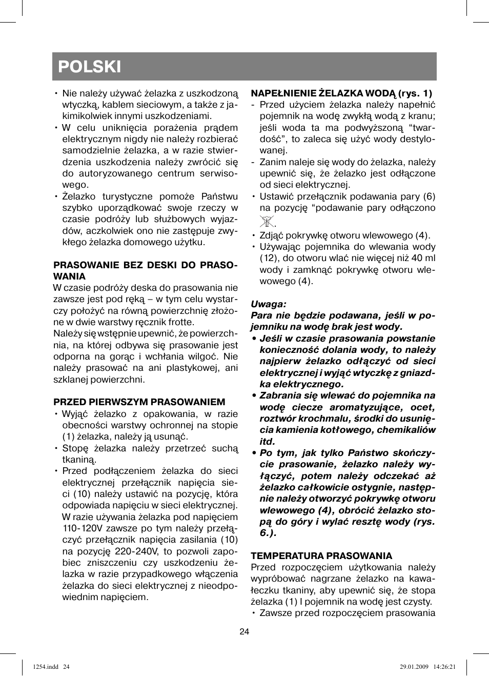 Polski | Vitek VT-1254 User Manual | Page 24 / 48